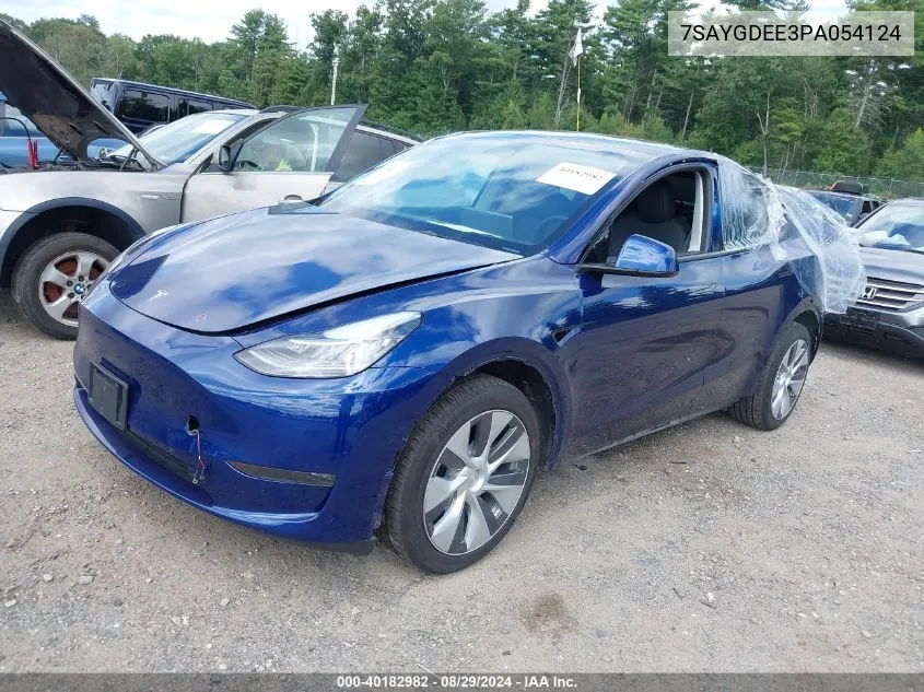 2023 Tesla Model Y Awd/Long Range Dual Motor All-Wheel Drive VIN: 7SAYGDEE3PA054124 Lot: 40182982