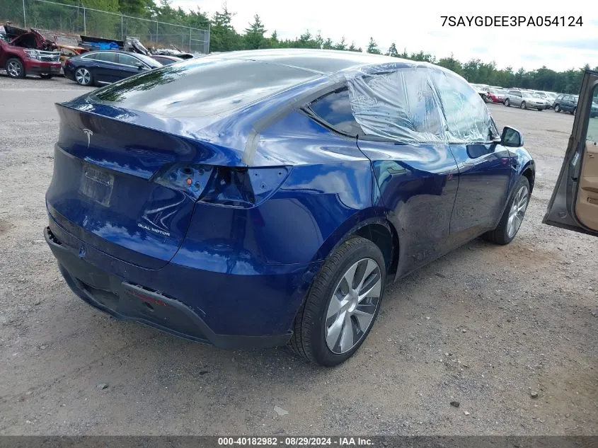 2023 Tesla Model Y Awd/Long Range Dual Motor All-Wheel Drive VIN: 7SAYGDEE3PA054124 Lot: 40182982