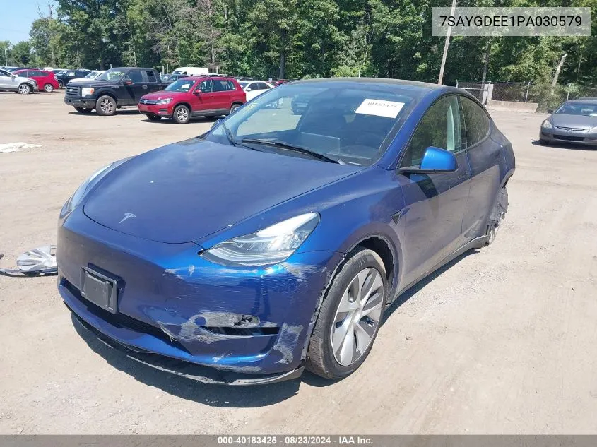 2023 Tesla Model Y Awd/Long Range Dual Motor All-Wheel Drive VIN: 7SAYGDEE1PA030579 Lot: 40183425