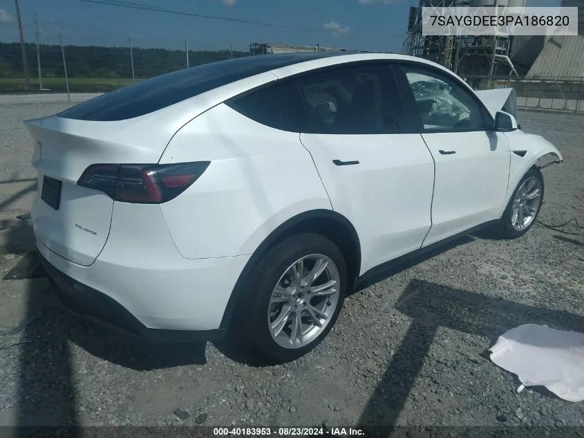 7SAYGDEE3PA186820 2023 Tesla Model Y Awd/Long Range Dual Motor All-Wheel Drive