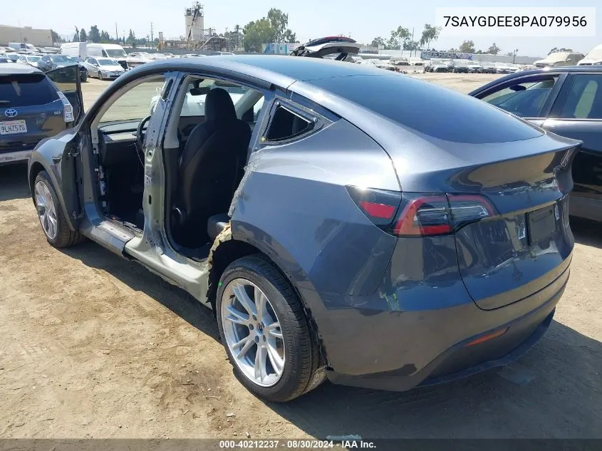 2023 Tesla Model Y Awd/Long Range Dual Motor All-Wheel Drive VIN: 7SAYGDEE8PA079956 Lot: 40212237