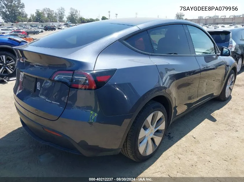 2023 Tesla Model Y Awd/Long Range Dual Motor All-Wheel Drive VIN: 7SAYGDEE8PA079956 Lot: 40212237