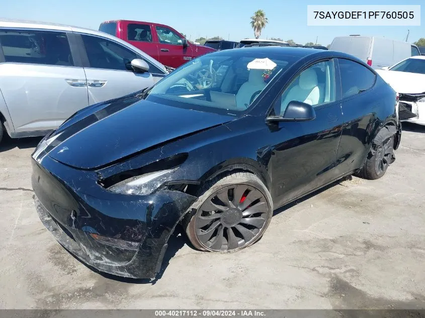 7SAYGDEF1PF760505 2023 Tesla Model Y