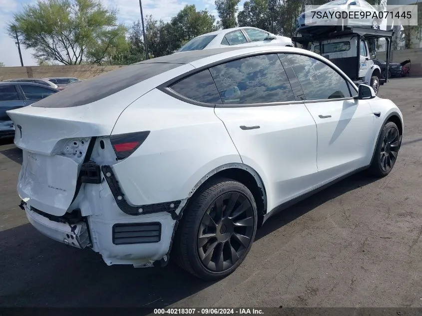 2023 Tesla Model Y Awd/Long Range Dual Motor All-Wheel Drive VIN: 7SAYGDEE9PA071445 Lot: 40218307