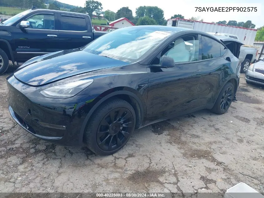 2023 Tesla Model Y Awd/Long Range Dual Motor All-Wheel Drive VIN: 7SAYGAEE2PF902575 Lot: 40225003