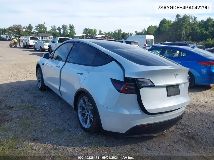 7SAYGDEE4PA042290 2023 Tesla Model Y Awd/Long Range Dual Motor All-Wheel Drive