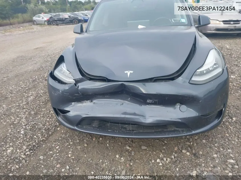 2023 Tesla Model Y Awd/Long Range Dual Motor All-Wheel Drive VIN: 7SAYGDEE3PA122454 Lot: 40235505