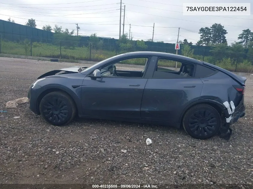 7SAYGDEE3PA122454 2023 Tesla Model Y Awd/Long Range Dual Motor All-Wheel Drive