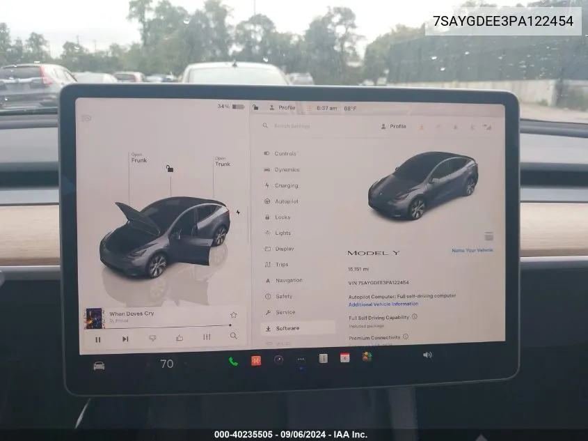 2023 Tesla Model Y Awd/Long Range Dual Motor All-Wheel Drive VIN: 7SAYGDEE3PA122454 Lot: 40235505