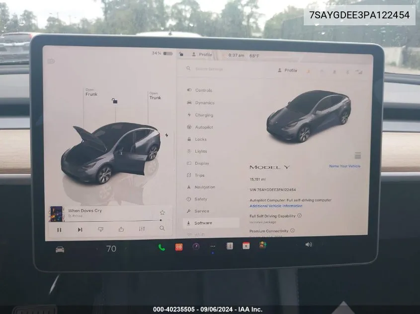 2023 Tesla Model Y Awd/Long Range Dual Motor All-Wheel Drive VIN: 7SAYGDEE3PA122454 Lot: 40235505