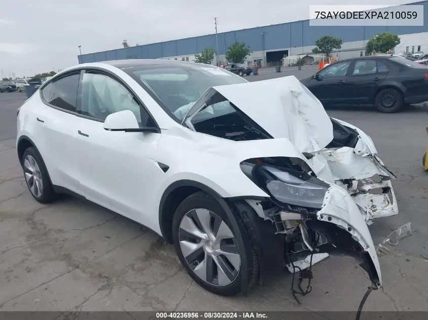 2023 Tesla Model Y Awd/Long Range Dual Motor All-Wheel Drive VIN: 7SAYGDEEXPA210059 Lot: 40236956