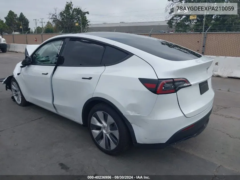 2023 Tesla Model Y Awd/Long Range Dual Motor All-Wheel Drive VIN: 7SAYGDEEXPA210059 Lot: 40236956