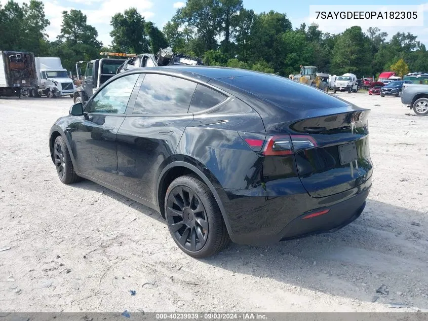 7SAYGDEE0PA182305 2023 Tesla Model Y Awd/Long Range Dual Motor All-Wheel Drive