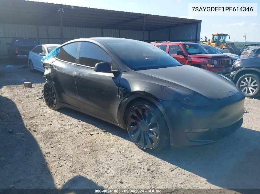 7SAYGDEF1PF614346 2023 Tesla Model Y Awd/Performance Dual Motor All-Wheel Drive