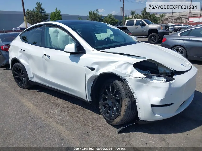 2023 Tesla Model Y Awd/Long Range Dual Motor All-Wheel Drive VIN: 7SAYGDEEXPF801284 Lot: 40241402