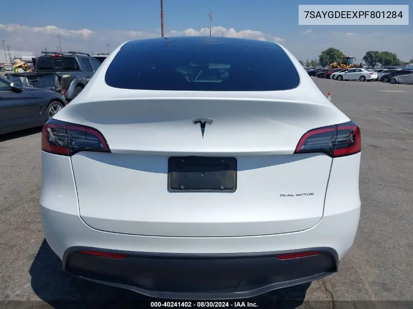 2023 Tesla Model Y Awd/Long Range Dual Motor All-Wheel Drive VIN: 7SAYGDEEXPF801284 Lot: 40241402