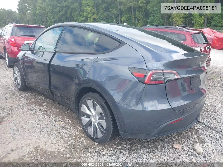 7SAYGDEE4PA098181 2023 Tesla Model Y Awd/Long Range Dual Motor All-Wheel Drive