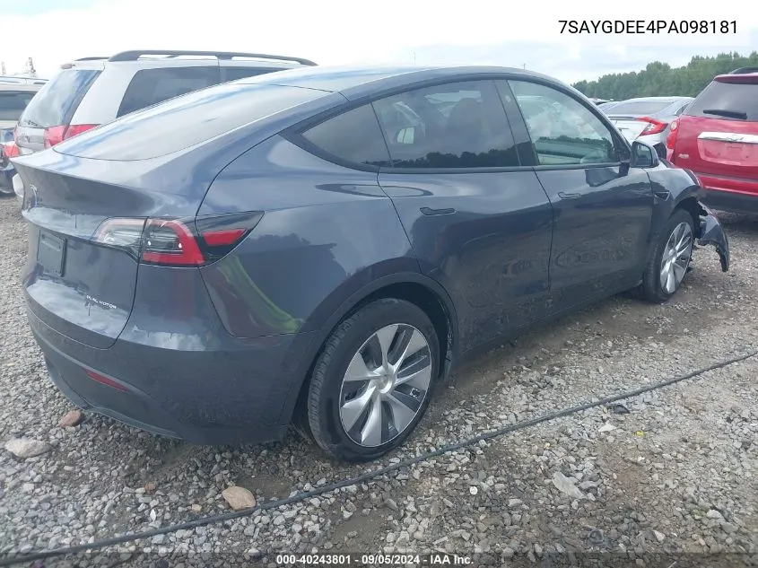 7SAYGDEE4PA098181 2023 Tesla Model Y Awd/Long Range Dual Motor All-Wheel Drive