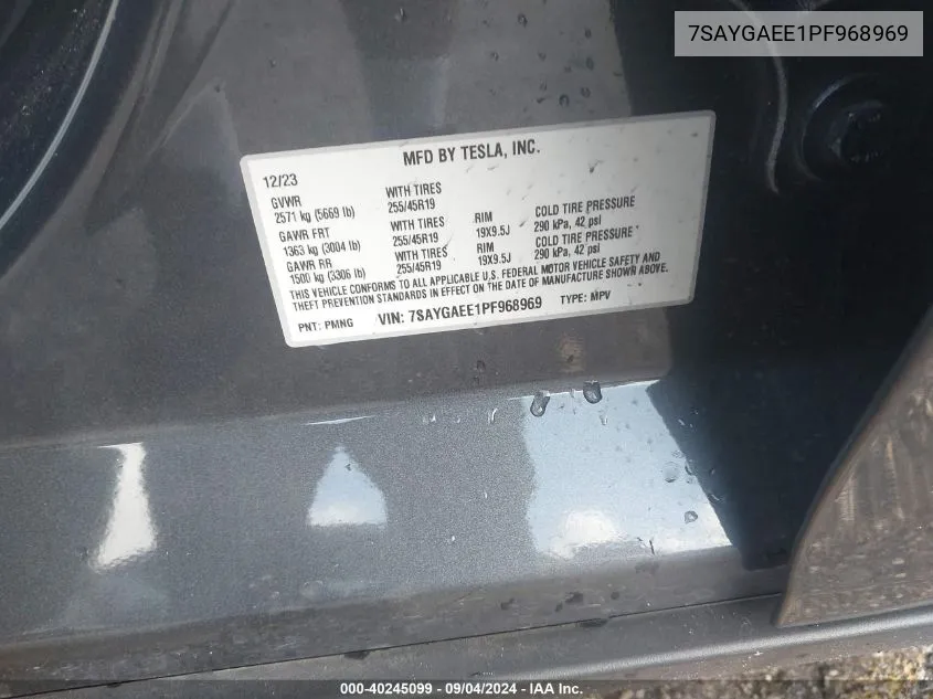 7SAYGAEE1PF968969 2023 Tesla Model Y