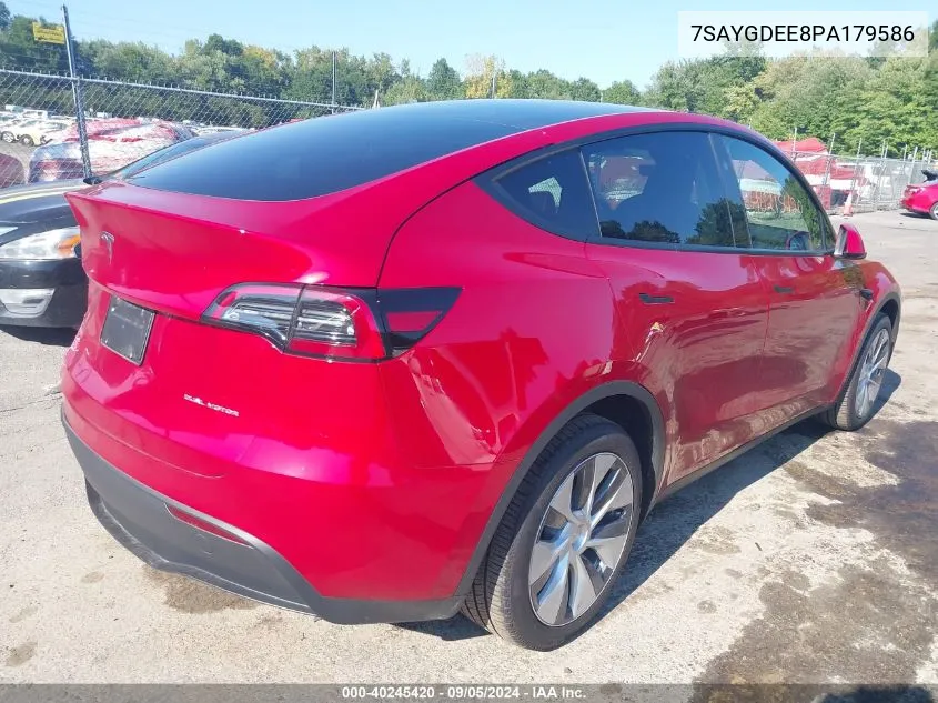 2023 Tesla Model Y Awd/Long Range Dual Motor All-Wheel Drive VIN: 7SAYGDEE8PA179586 Lot: 40245420