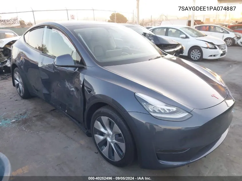 2023 Tesla Model Y Awd/Long Range Dual Motor All-Wheel Drive VIN: 7SAYGDEE1PA074887 Lot: 40252496