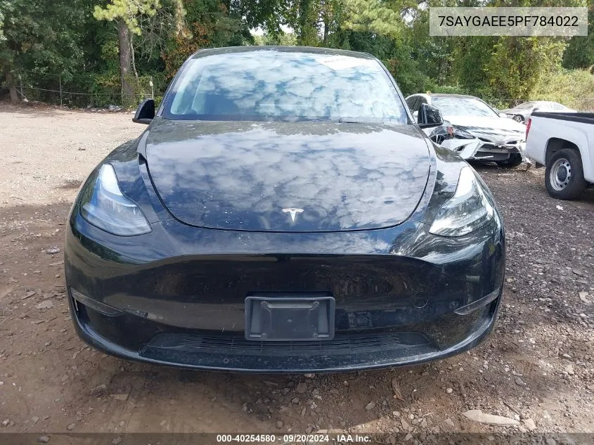 2023 Tesla Model Y Awd/Long Range Dual Motor All-Wheel Drive VIN: 7SAYGAEE5PF784022 Lot: 40254580