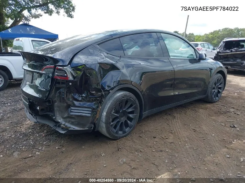 2023 Tesla Model Y Awd/Long Range Dual Motor All-Wheel Drive VIN: 7SAYGAEE5PF784022 Lot: 40254580