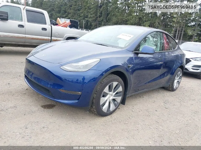 2023 Tesla Model Y Rwd VIN: 7SAYGDED5PF969485 Lot: 40256288