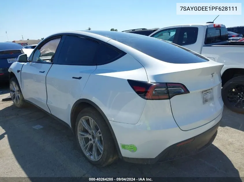 2023 Tesla Model Y Awd/Long Range Dual Motor All-Wheel Drive VIN: 7SAYGDEE1PF628111 Lot: 40264285