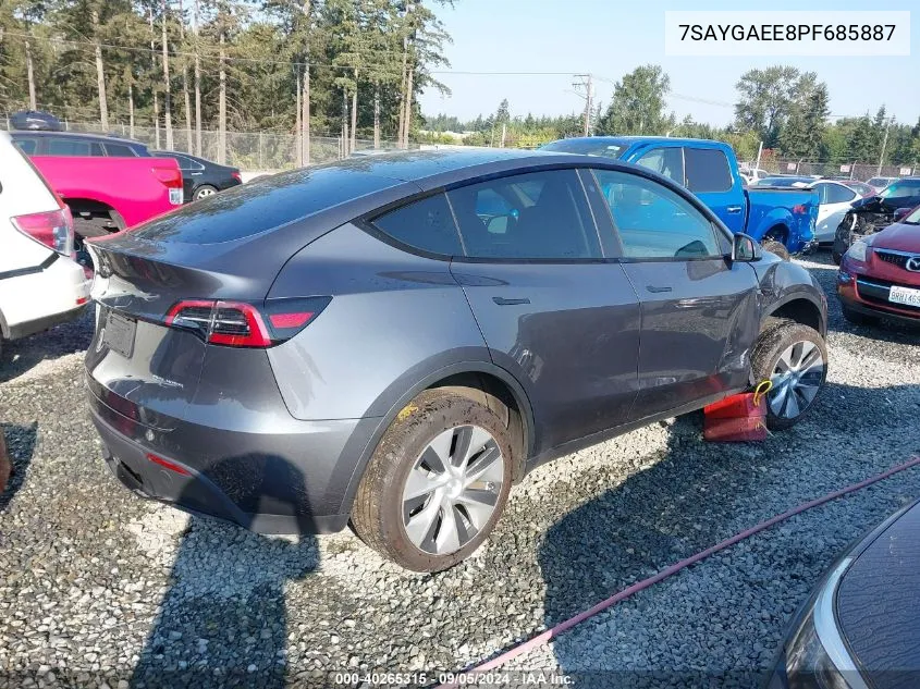 2023 Tesla Model Y Awd/Long Range Dual Motor All-Wheel Drive VIN: 7SAYGAEE8PF685887 Lot: 40265315