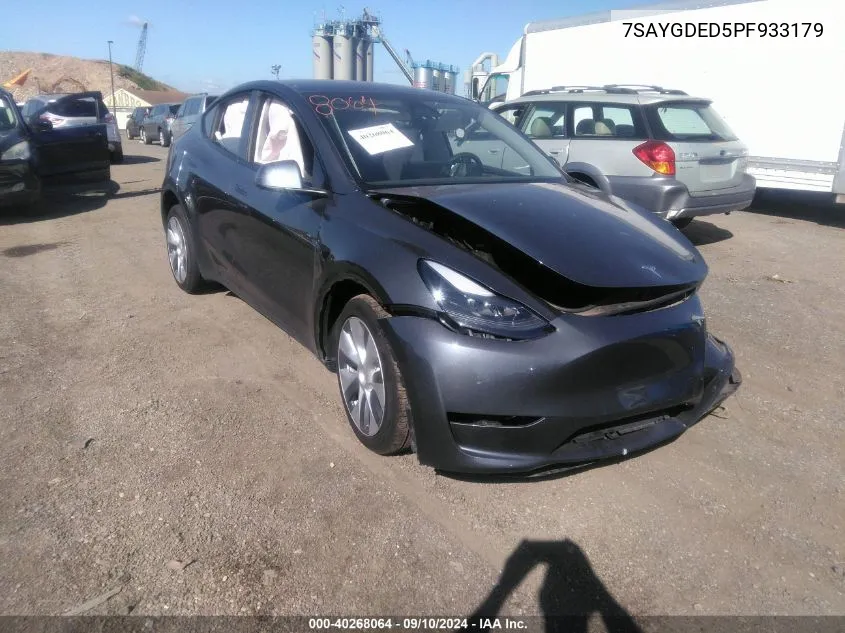 2023 Tesla Model Y VIN: 7SAYGDED5PF933179 Lot: 40268064