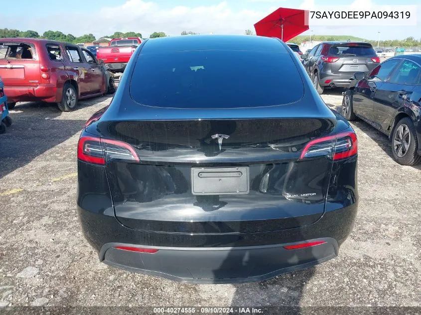 2023 Tesla Model Y VIN: 7SAYGDEE9PA094319 Lot: 40274555