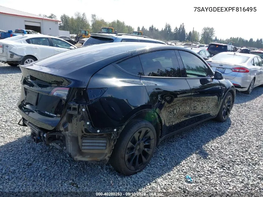 7SAYGDEEXPF816495 2023 Tesla Model Y Awd/Long Range Dual Motor All-Wheel Drive