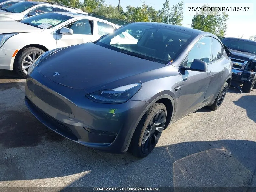 2023 Tesla Model Y Awd/Long Range Dual Motor All-Wheel Drive VIN: 7SAYGDEEXPA186457 Lot: 40281873