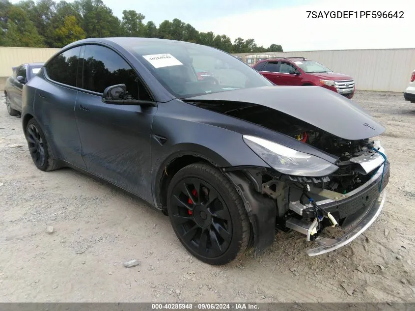 7SAYGDEF1PF596642 2023 Tesla Model Y