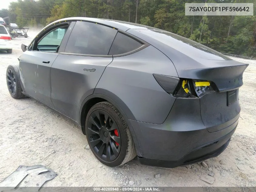 7SAYGDEF1PF596642 2023 Tesla Model Y