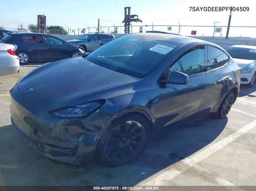 2023 Tesla Model Y Awd/Long Range Dual Motor All-Wheel Drive VIN: 7SAYGDEE8PF904509 Lot: 40287970