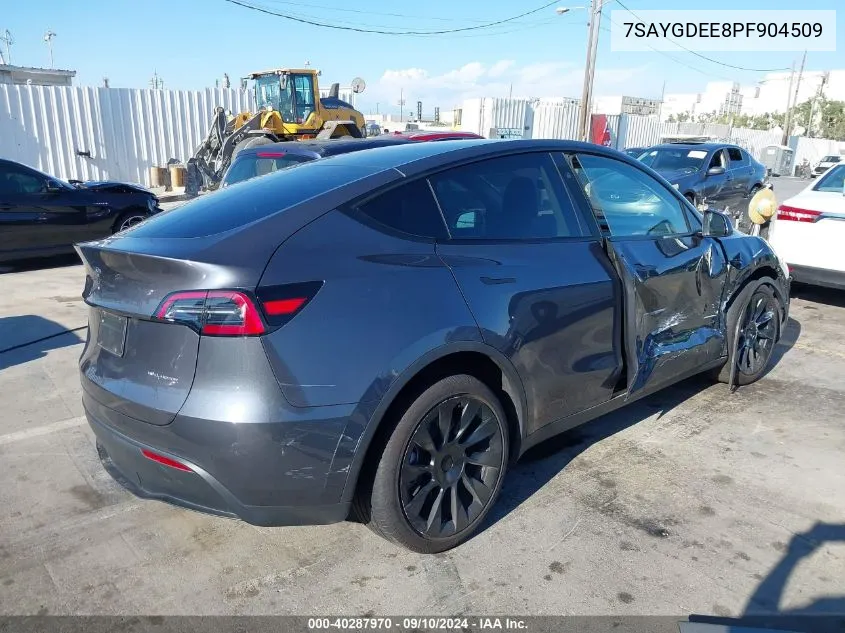 2023 Tesla Model Y Awd/Long Range Dual Motor All-Wheel Drive VIN: 7SAYGDEE8PF904509 Lot: 40287970