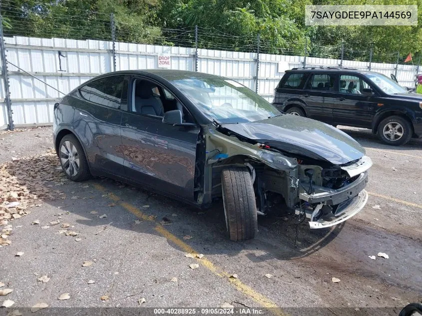 2023 Tesla Model Y Awd/Long Range Dual Motor All-Wheel Drive VIN: 7SAYGDEE9PA144569 Lot: 40288925