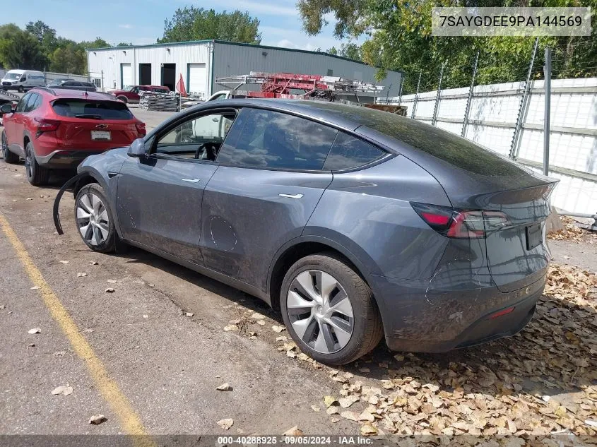 2023 Tesla Model Y Awd/Long Range Dual Motor All-Wheel Drive VIN: 7SAYGDEE9PA144569 Lot: 40288925