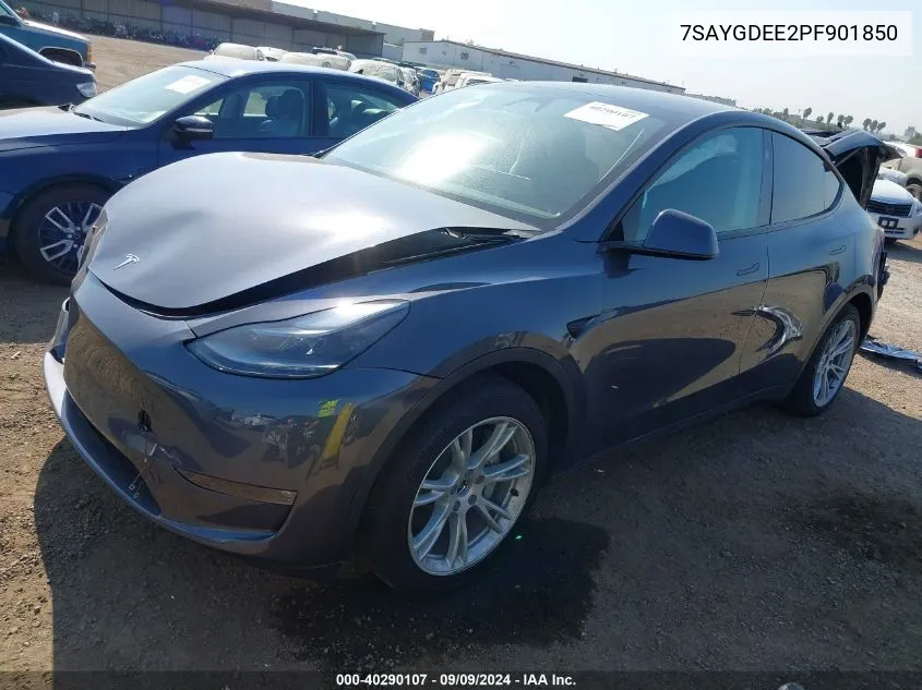 2023 Tesla Model Y Awd/Long Range Dual Motor All-Wheel Drive VIN: 7SAYGDEE2PF901850 Lot: 40290107