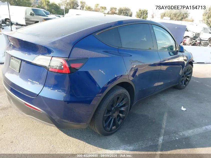 2023 Tesla Model Y Awd/Long Range Dual Motor All-Wheel Drive VIN: 7SAYGDEE7PA154713 Lot: 40290650