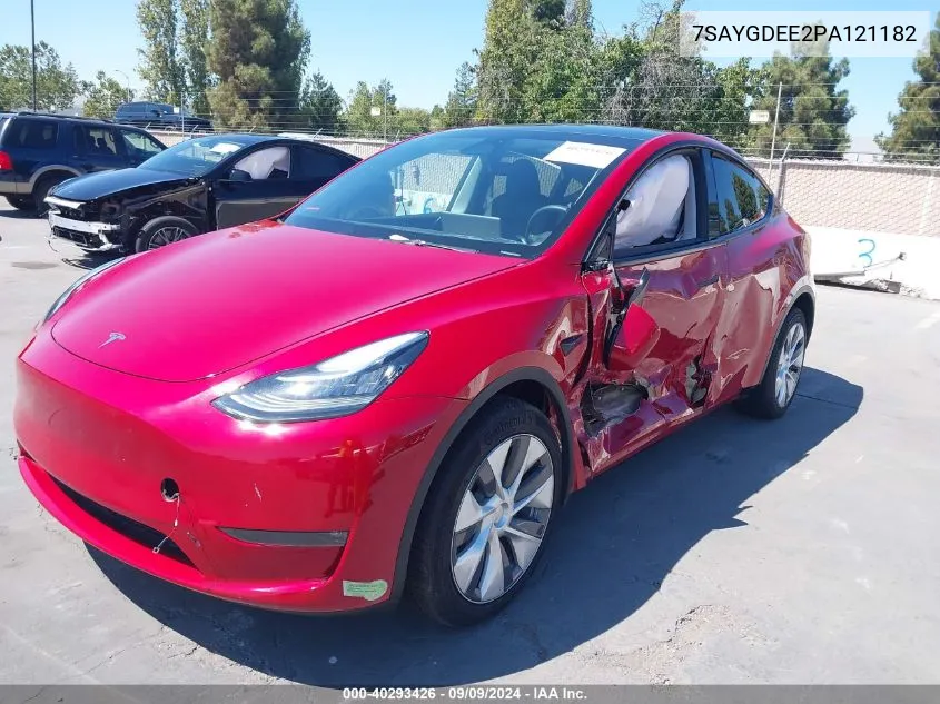 2023 Tesla Model Y Awd/Long Range Dual Motor All-Wheel Drive VIN: 7SAYGDEE2PA121182 Lot: 40293426