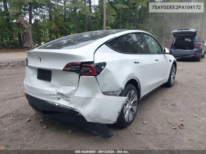 2023 Tesla Model Y VIN: 7SAYGDEE2PA104172 Lot: 40294580