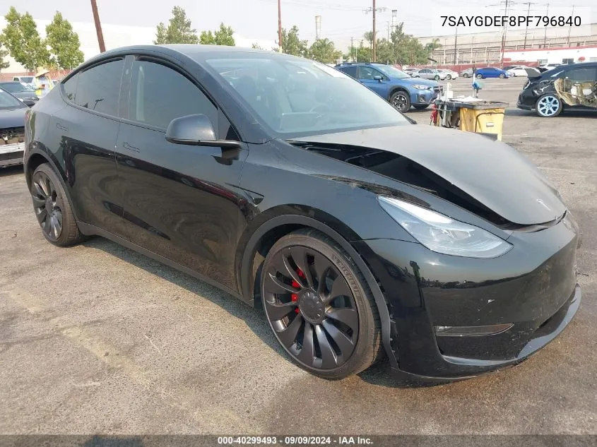 7SAYGDEF8PF796840 2023 Tesla Model Y Awd/Performance Dual Motor All-Wheel Drive