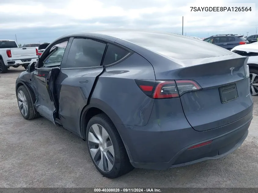 2023 Tesla Model Y Awd/Long Range Dual Motor All-Wheel Drive VIN: 7SAYGDEE8PA126564 Lot: 40308028