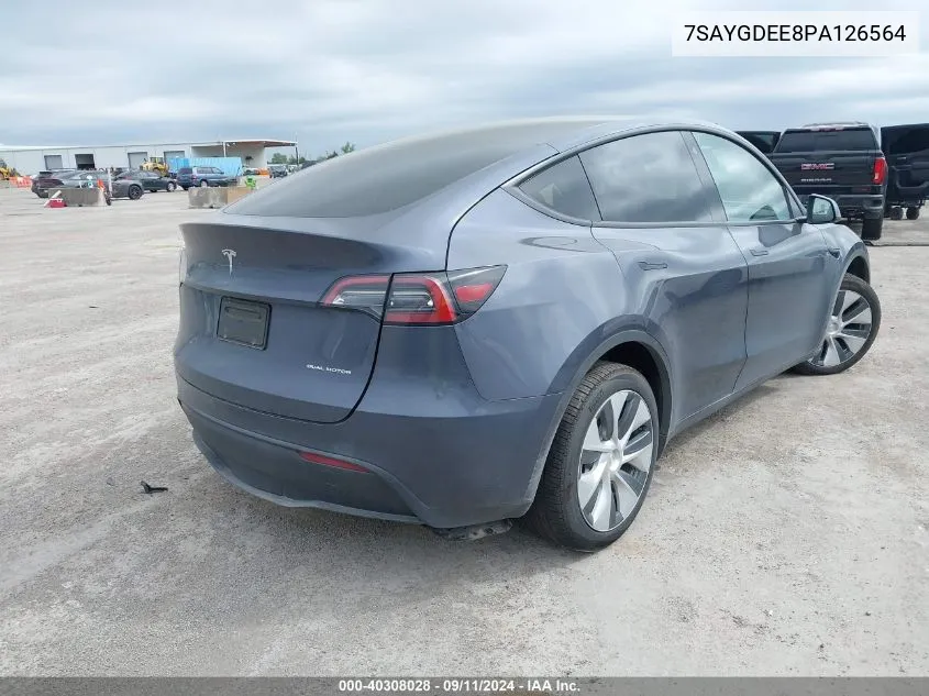 2023 Tesla Model Y Awd/Long Range Dual Motor All-Wheel Drive VIN: 7SAYGDEE8PA126564 Lot: 40308028