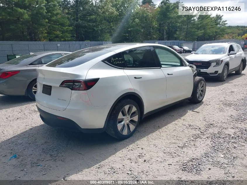 2023 Tesla Model Y Awd/Long Range Dual Motor All-Wheel Drive VIN: 7SAYGDEEXPA116246 Lot: 40309071