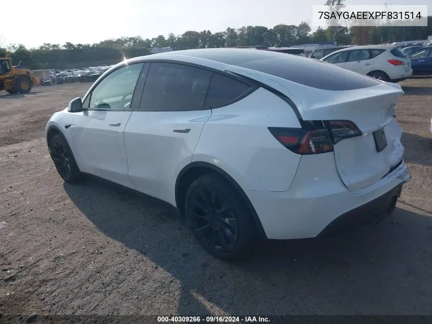 7SAYGAEEXPF831514 2023 Tesla Model Y Awd/Long Range Dual Motor All-Wheel Drive