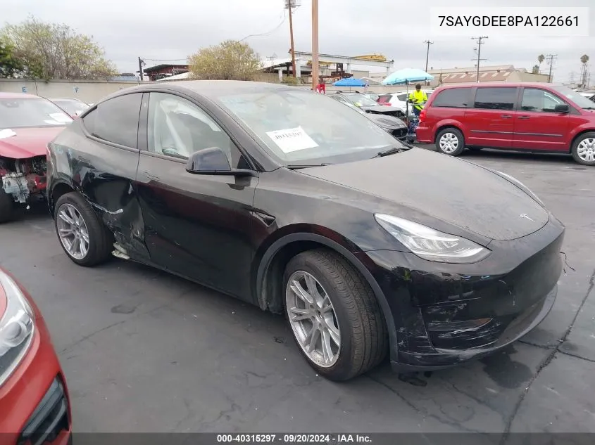 2023 Tesla Model Y Awd/Long Range Dual Motor All-Wheel Drive VIN: 7SAYGDEE8PA122661 Lot: 40315297